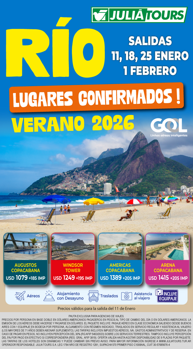 BRASIL VERANO 2026 RIO DE JANEIRO VUELO DIRECTO